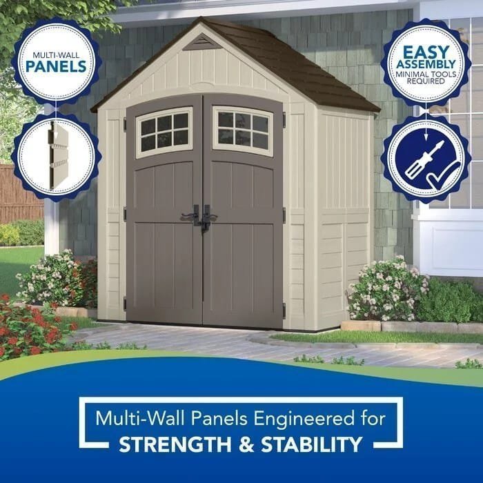 Cascade 7 ft. W x 4 ft. D Plastic Storage Shed image 4