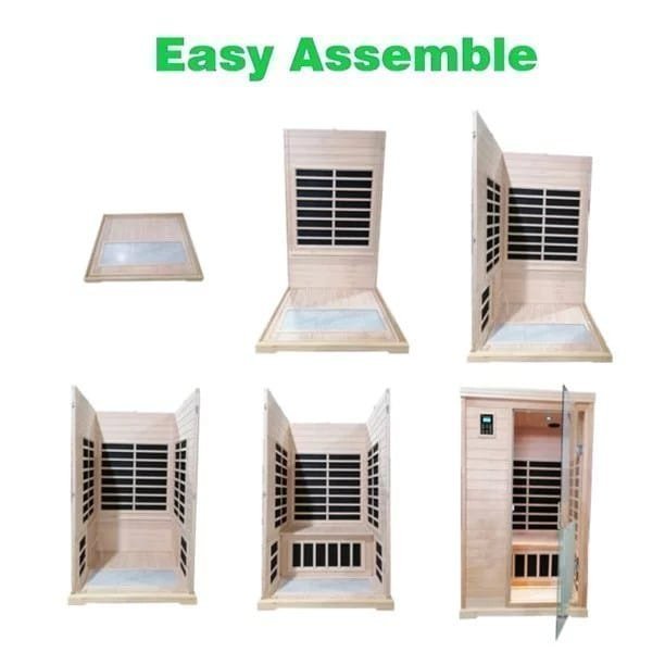 KUNSANA Far infrared sauna room,One person size, Hemlock Wooden Far Infrared Sauna for Home image 3