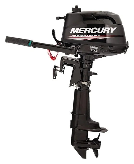 Mercury 5hp Tiller FourStroke Outboard Motor – 15″ Shaft, Manual Tilt/Trim, Manual Start image 0