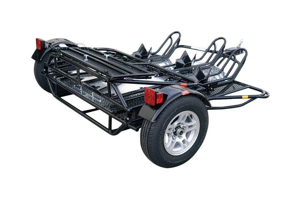 Stand, Store or Roll Ride-Up 3-Rail Motorcycle Trailer image 11
