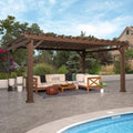 16×12 ashford traditional steel pergola with sail shade soft canopy image 0