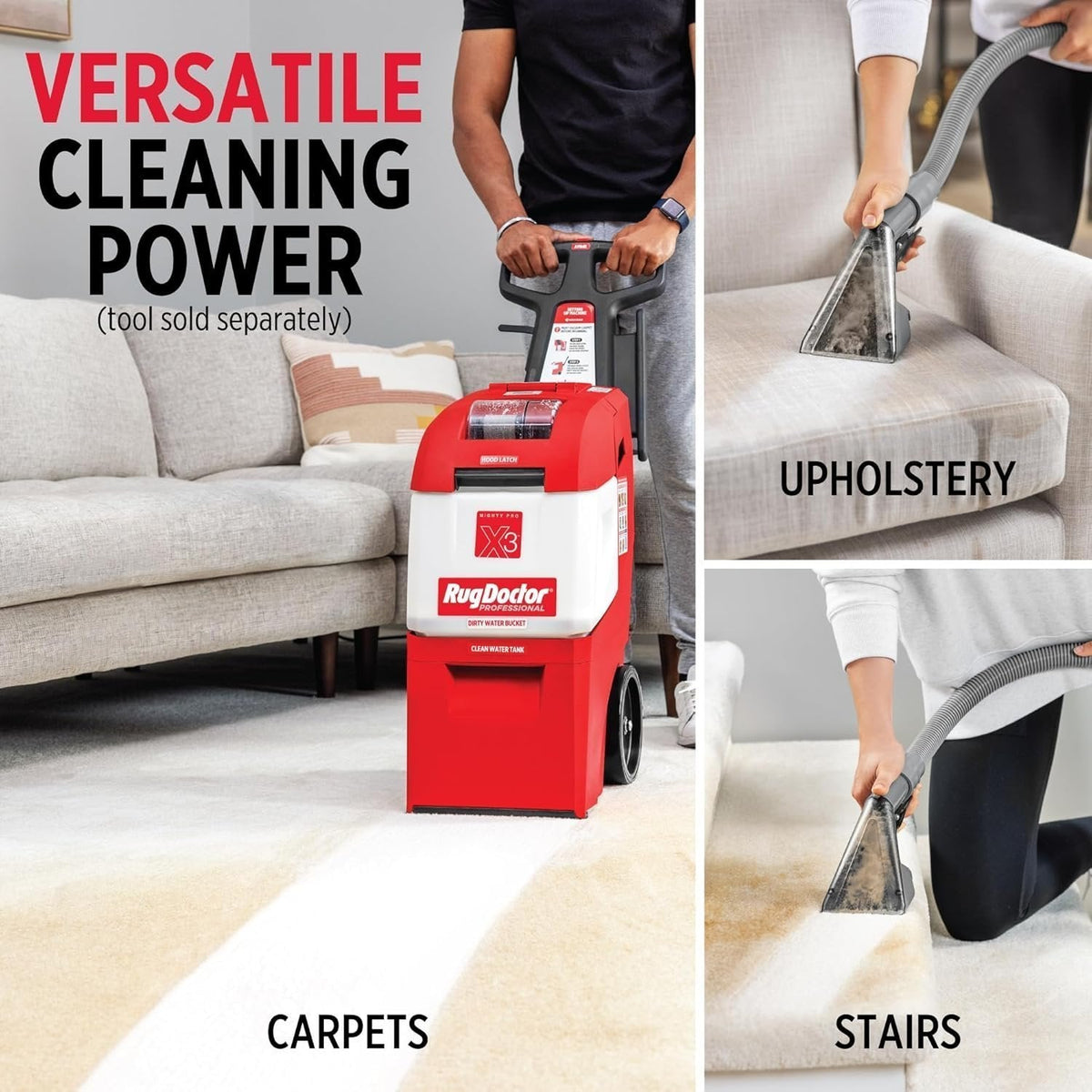 Rug Doctor X3 Commercial Carpet Cleaner Pet Pro Pack with Stain & Odor Removers image 8