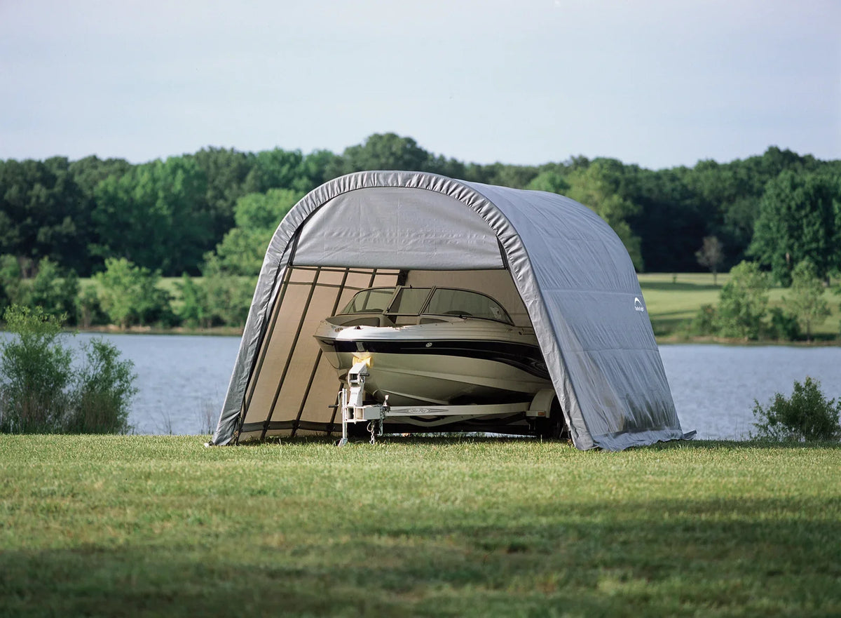 ShelterCoat Custom Round Wind and Snow Rated Shelter, 12 ft. x 20 ft. x 8 ft. Standard PE 9 oz. Grays image 1