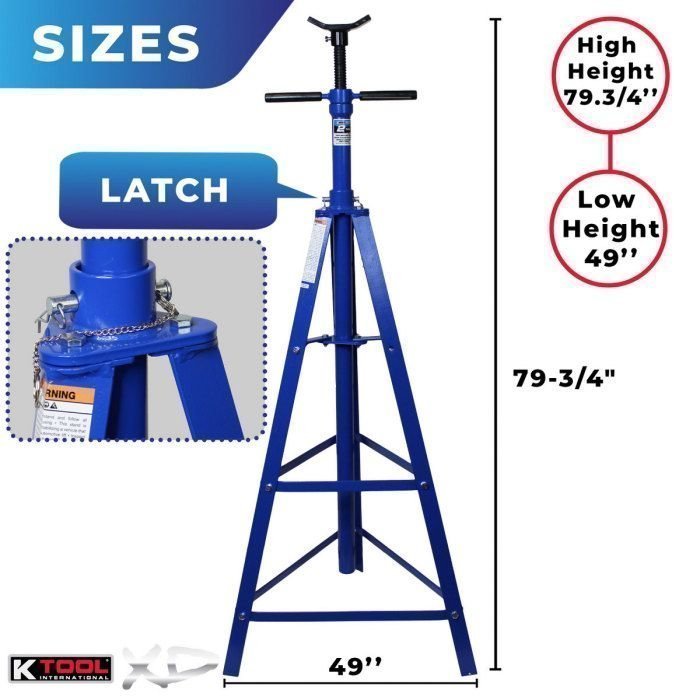 K Tool 2 Ton Under Hoist Jack Stand image 3
