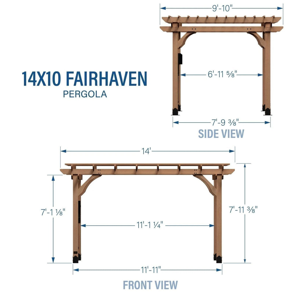 14×10 Fairhaven Pergola Rustic Finish image 4