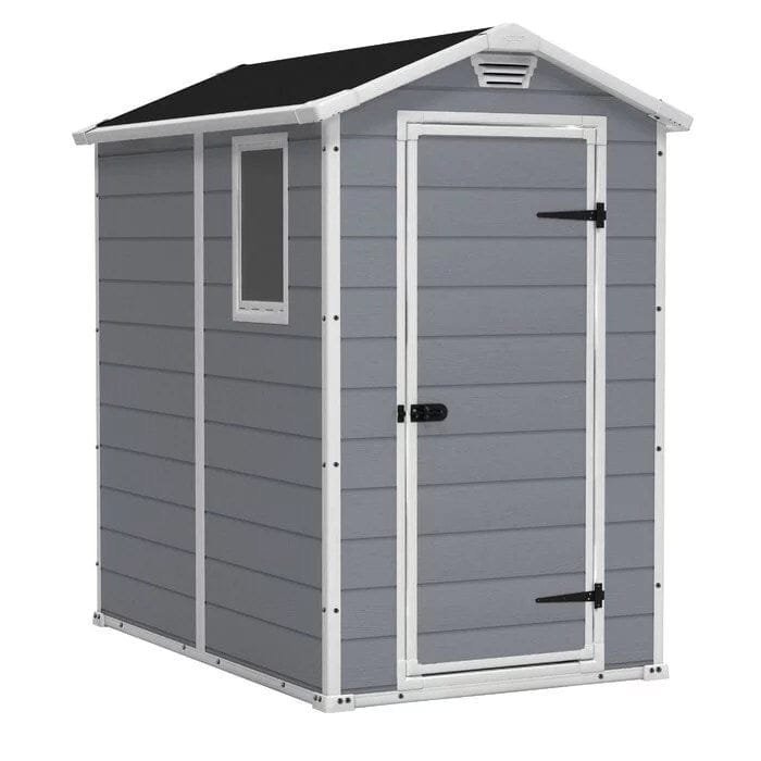 Keter Manor 4 ft. W x 6 ft. D Vertical Resin Outdoor Storage Shed Ideal For Patio Installation Included image 0