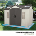 Lifetime Lockable Polyethylene Outdoor Storage Shed, 10′ x 8′, Tan & Browns (60005) image 0
