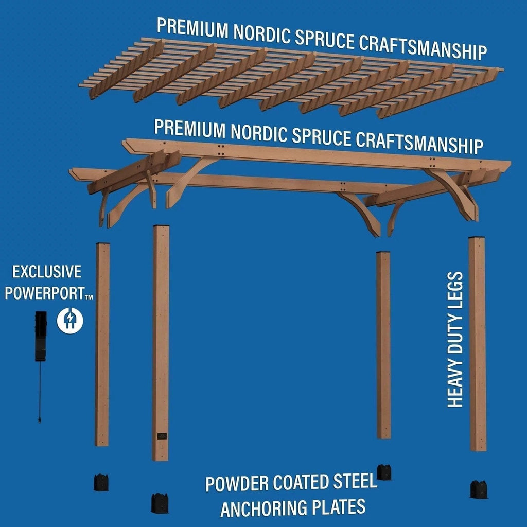 14×10 Fairhaven Pergola Rustic Finish image 5