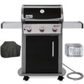 Weber 47510001 Spirit E-310 3-Burner Natural GAS Black Bundle with Generic Grill Cover Barbecue Drip Pans Set of 3 image 0