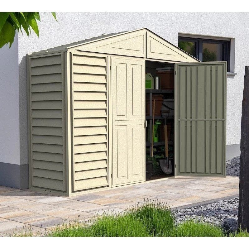 DuraMax 10.5ft x 2.75ft SidePro Vinyl Shed with Foundation Kit image 1