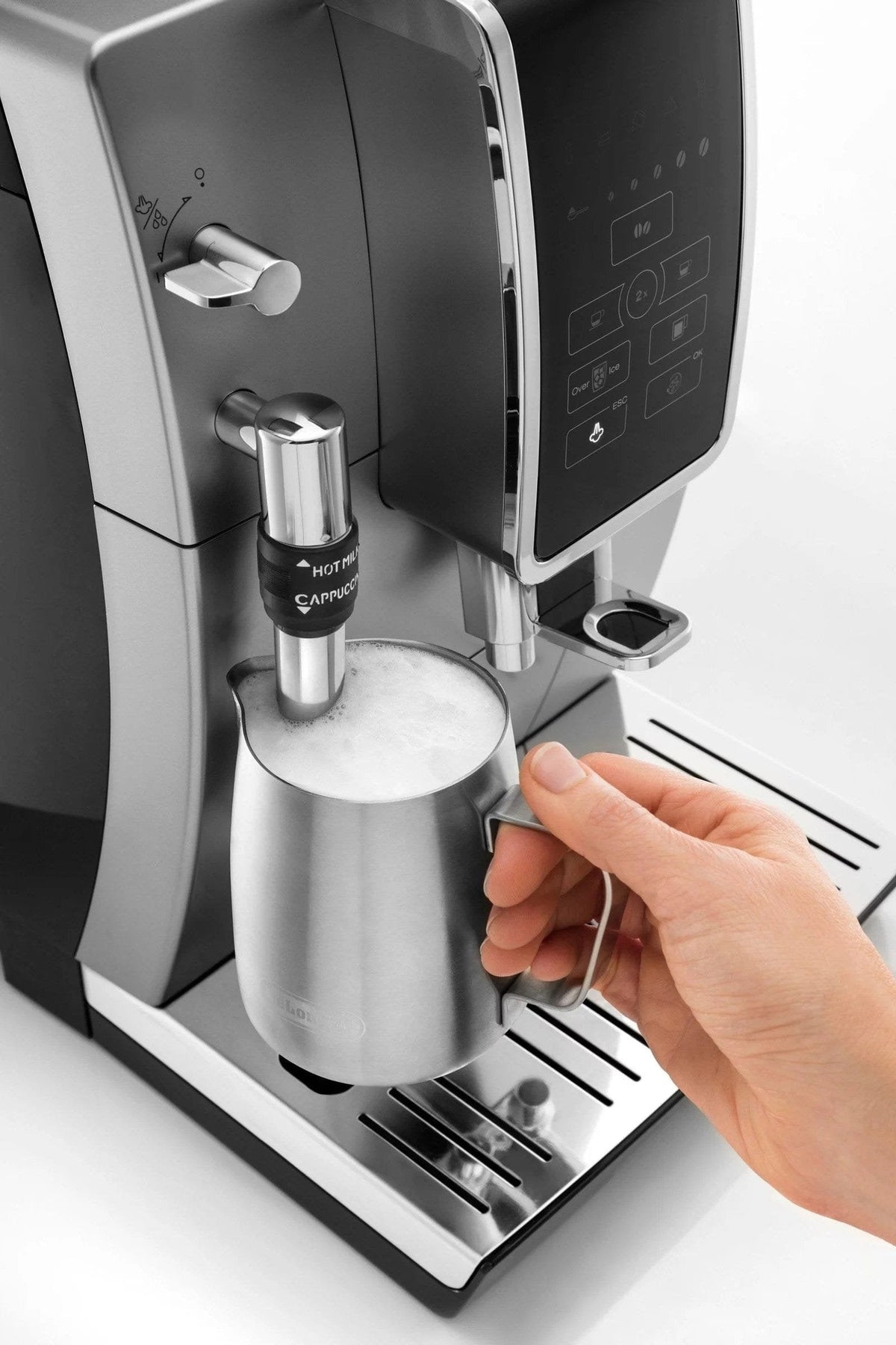 De’Longhi – Dinamica TrueBrew Over Ice Fully Automatic Coffee and Espresso Machine- Chrome and Black image 0