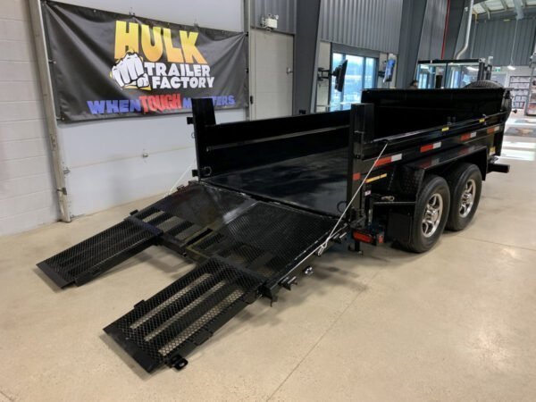 14,000# GVWR Ultra Low Pro 12′ Dump Trailer w/ Contractor Package image 1