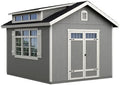 Handy Home Products Windemere 10×12 Do-it-Yourself Wooden Storage Shed with Floor, Beiges image 0