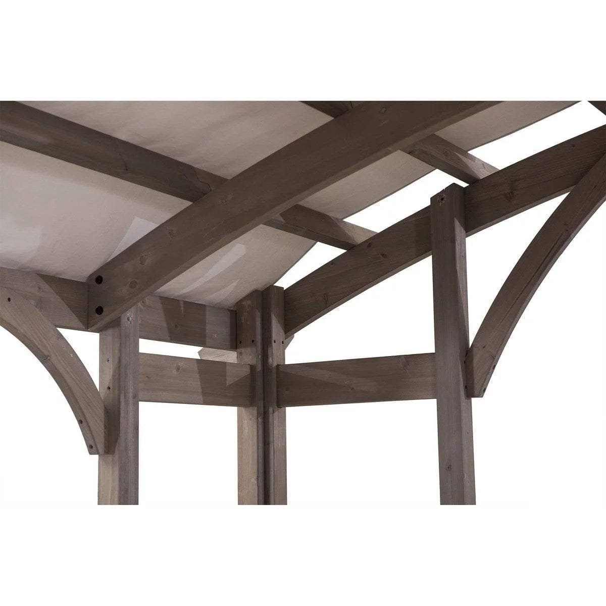 SummerCove 10 ft. x 14 ft. Light Gray Cedar Frame Arched Pergola with Shelves image 6