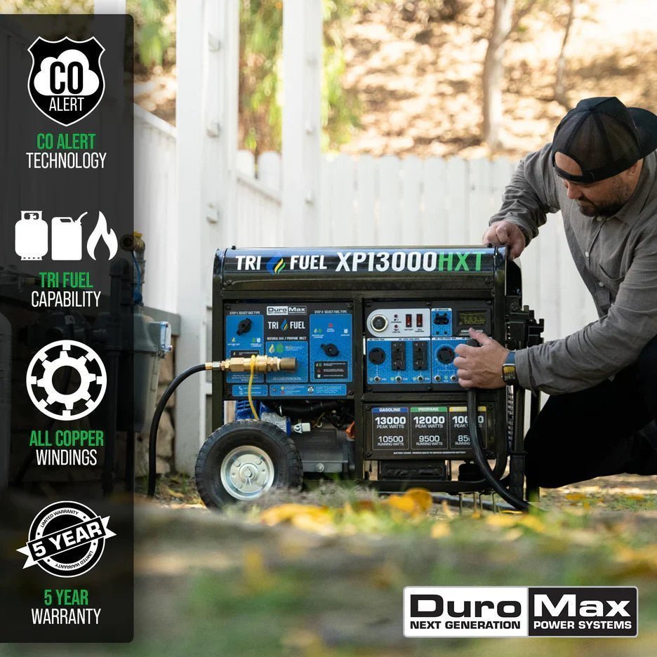 DuroMax XP13000HXT 13,000 Watt Electric Start Tri-Fuel Portable Generator w/ CO Alert image 7