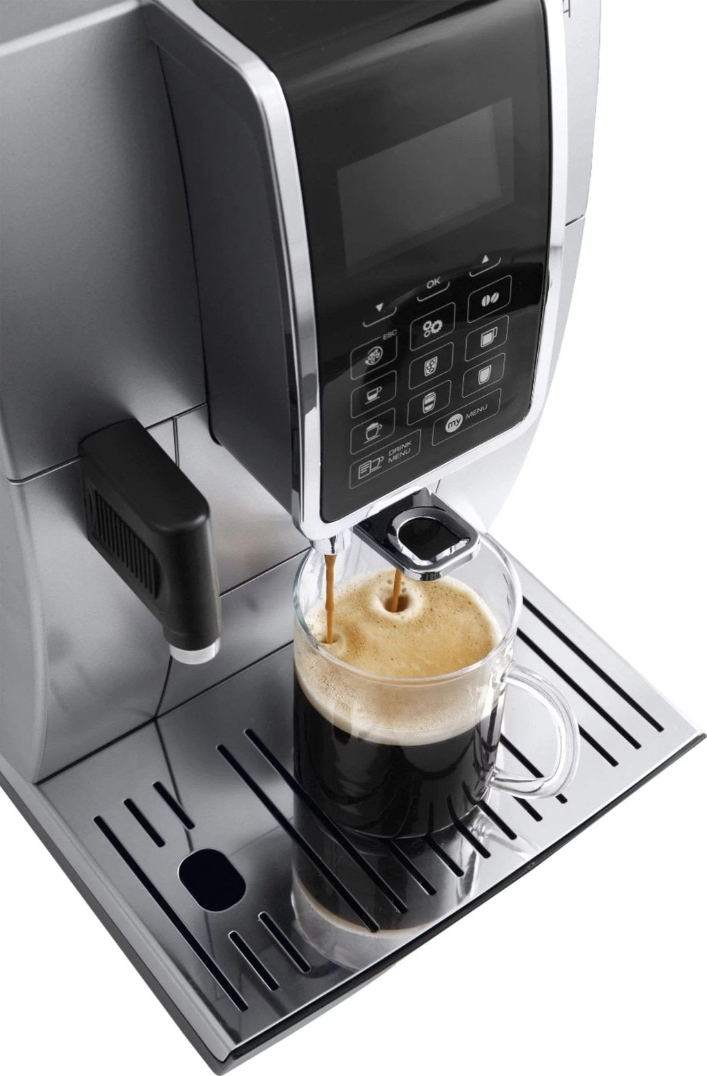 De’Longhi – Dinamica Espresso Machine with 15 bars of pressure and LatteCrema Fully Automatic Milk Frother – Silver image 1