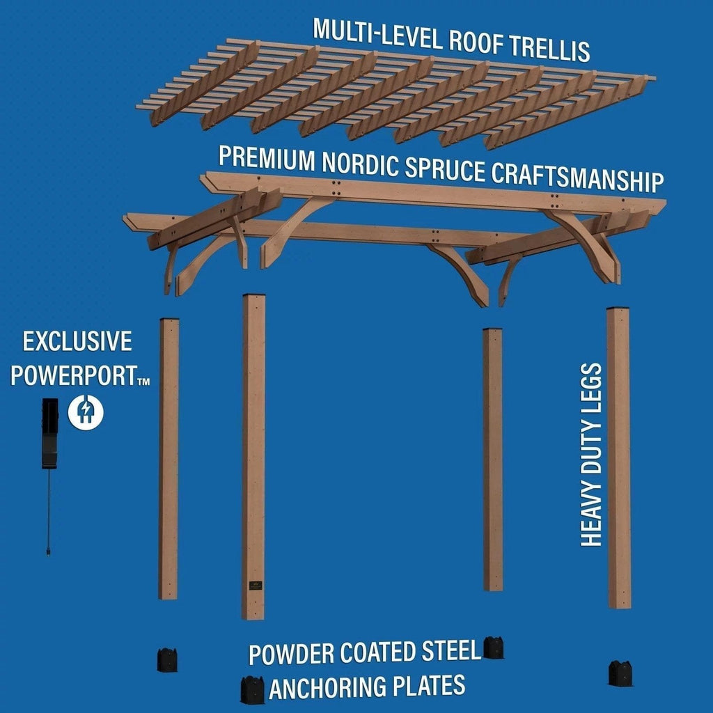 12×10 Fairhaven Pergola, Rustic Finish image 5