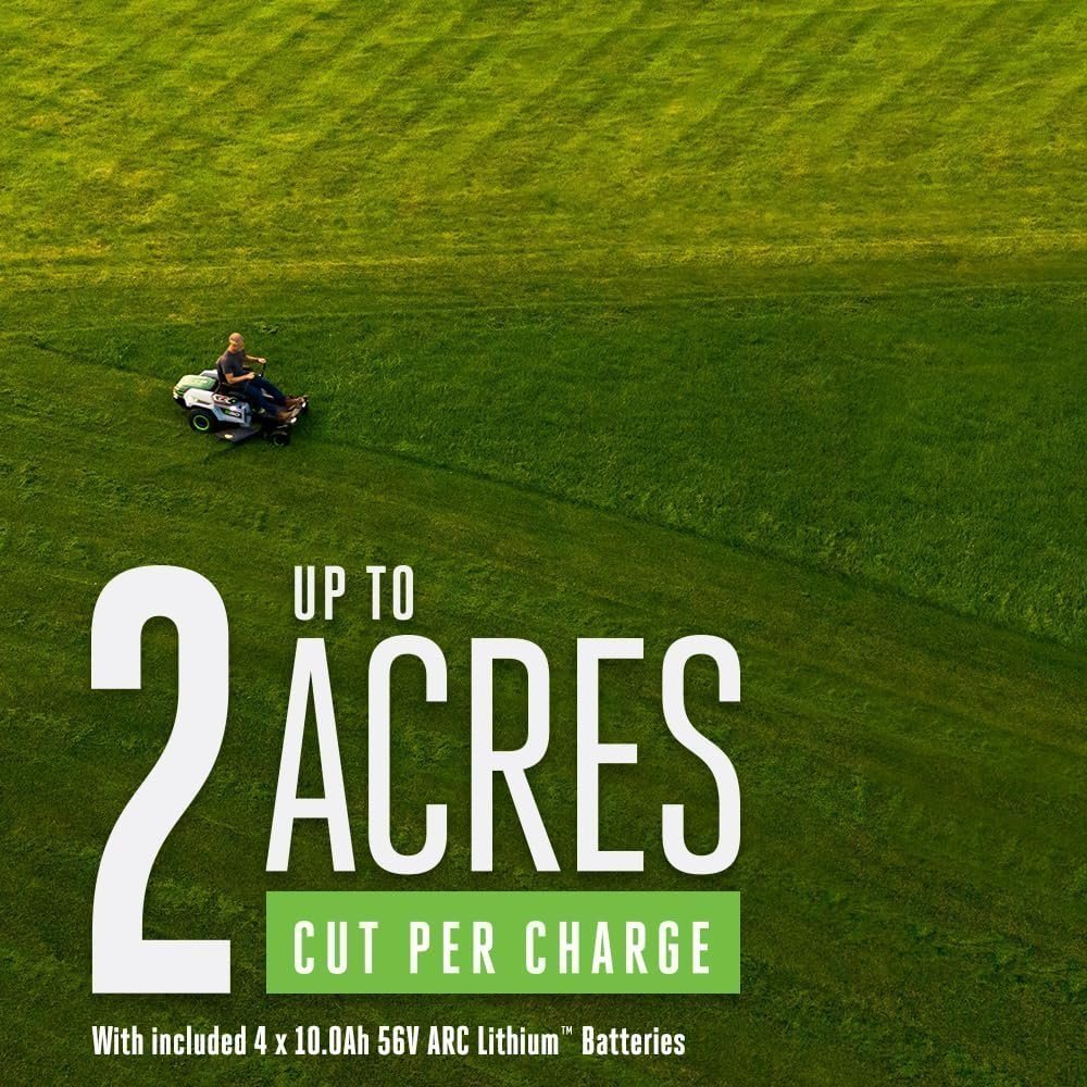 EGO Power+ Electric Riding Lawn Mower, 42″ Deck with Zero Turn Radius, Includes (4) 56V 10.0Ah Batteries and Charger – ZT4204L image 2