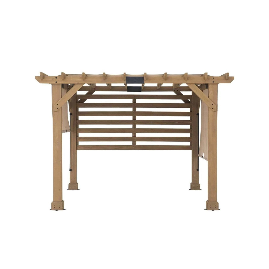 SummerCove 11 ft. x 10 ft. Tan Cedar Frame Wood Pergola with Adjustable Canopy image 10
