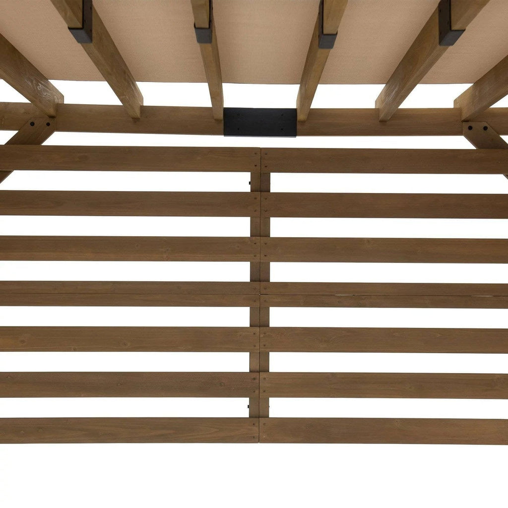 SummerCove 11 ft. x 10 ft. Tan Cedar Frame Wood Pergola with Adjustable Canopy image 8