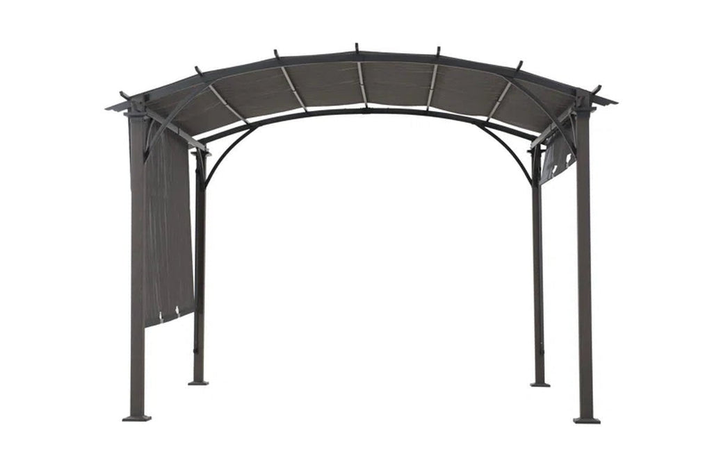 Pergola, Outdoor Steel Arched Pergola with Adjustable Canopy image 1