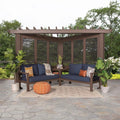 Hillsdale Traditional Steel Cabana Pergola with Conversational Seating image 0