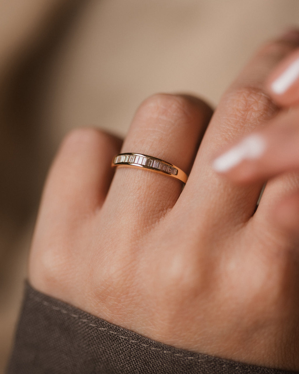 Sacha Vintage 9ct Gold Diamond Half Eternity Ring