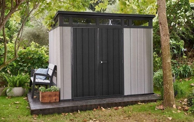 Keter Artisan 9×7 Foot Large Outdoor Shed with Floor with Modern Design for Patio Furniture image 1