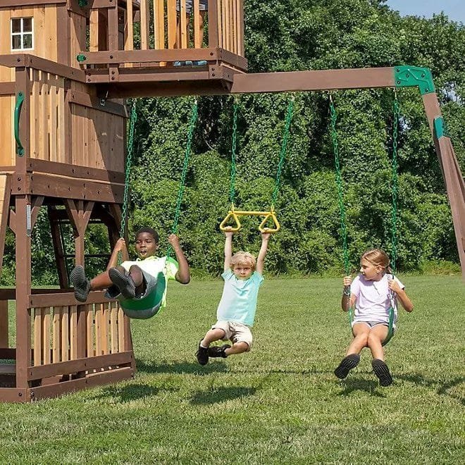 Backyard Discovery Skyfort II Cedar Swing Set/PlaySet image 1