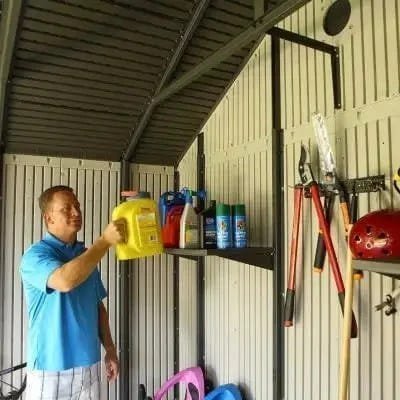 Lifetime 11 Ft. X 21 Ft. Outdoor Storage Shed With Tri-Fold Doors image 6