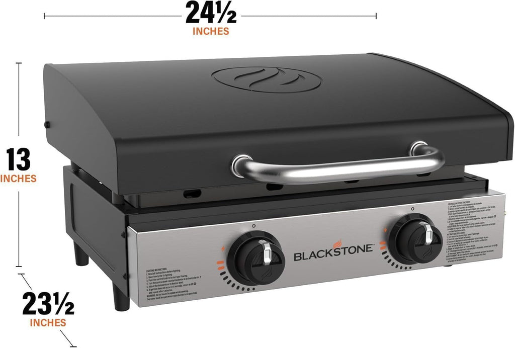 Blackstone 22″ Portable Tabletop Griddle – Dual Burner Flat Top Grill, 24,000 BTU Propane with Stainless Steel Faceplate & Rear Grease System image 14