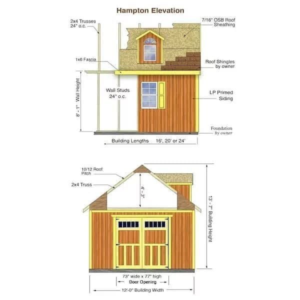 Best barns Hampton 12×24 Wood Storage Shed Kit Installation Included image 7