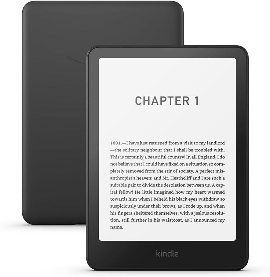 Amazon Kindle Paperwhite (newest gen) – Our fastest Kindle ever, with new glare-free display and weeks of battery life – 16GB – Without Ads - Black