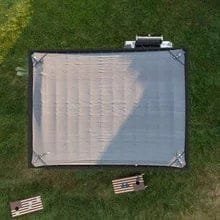 16×12 trenton modern steel pergola with sail shade soft canopy image 11