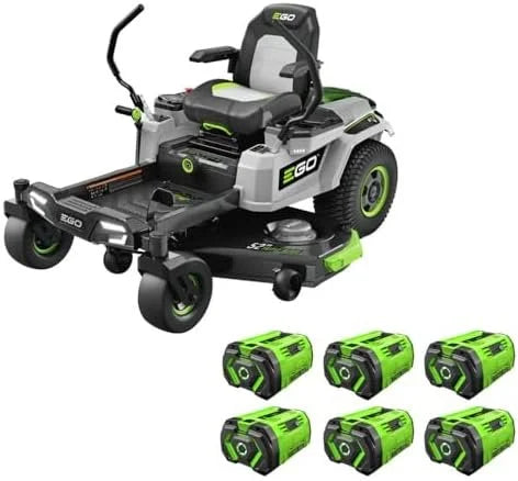 EGO Power+ Electric Riding Lawn Mower, 52″ Deck with Zero Turn Radius, Includes (6) 56V 12.0Ah Batteries and Chargers – ZT5207L image 0