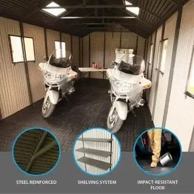 Lifetime 11 Ft. X 21 Ft. Outdoor Storage Shed With Tri-Fold Doors image 7