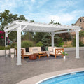 16×12 Hawthorne Traditional Steel Pergola With Sail Shade Soft Canopy image 0