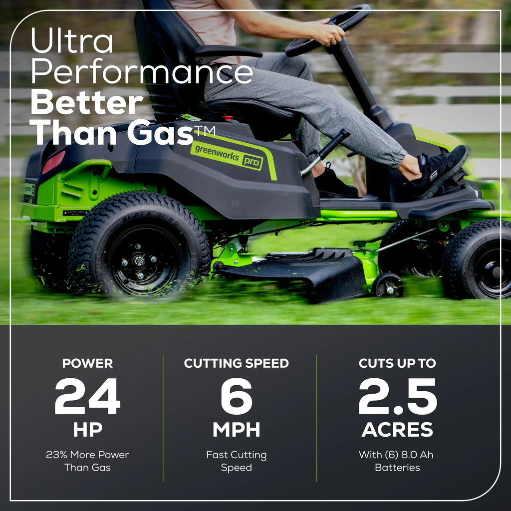 Greenworks 60V 42″ Cordless Battery CrossoverT Riding Lawn Mowers. image 2
