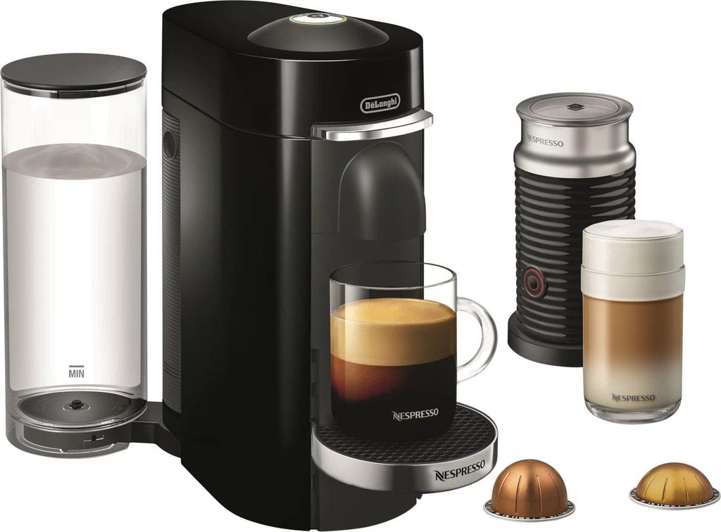 De’Longhi – Nespresso Vertuo Plus Deluxe Coffee and Espresso Maker by De’Longhi, Piano Black with Aeroccino Milk Frother – Piano Black image 0