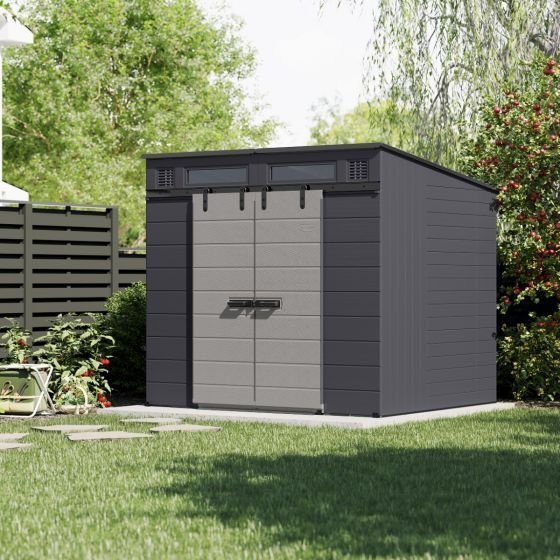 Suncast Modernist® 8 ft. x 7 ft. Dual Barn Door Storage Shed image 2