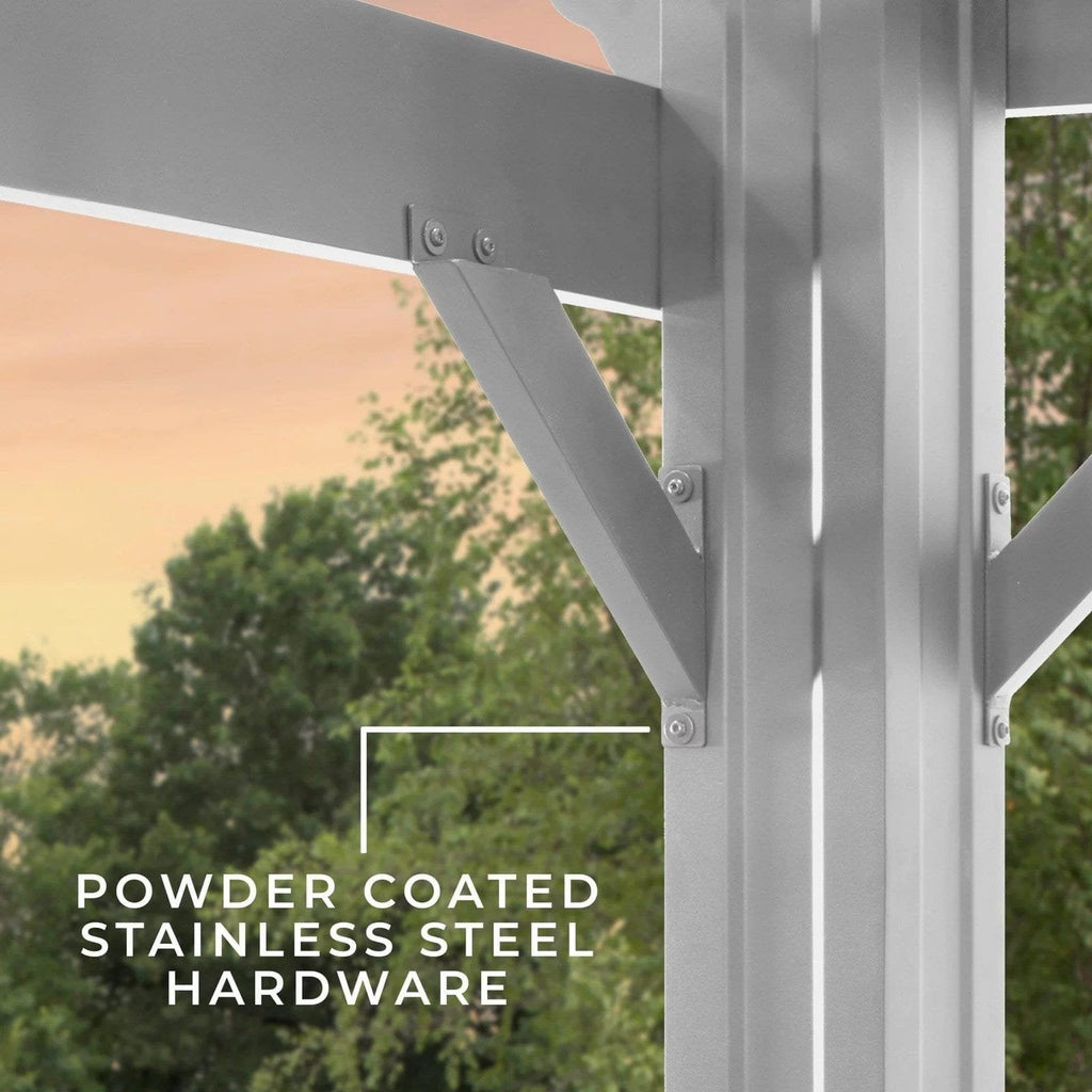 14×10 Hawthorne Traditional Steel Pergola With Sail Shade Soft Canopy image 3
