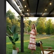 16×12 trenton modern steel pergola with sail shade soft canopy image 6