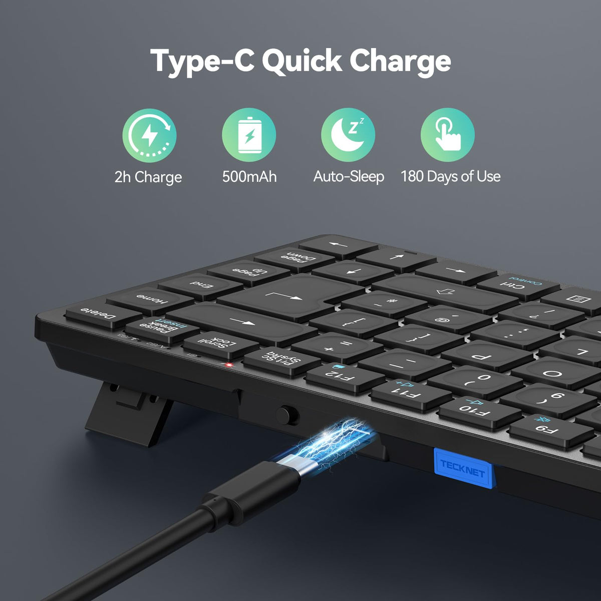 Wireless Keyboard, Bluetooth Keyboard for 4 Multi Devices