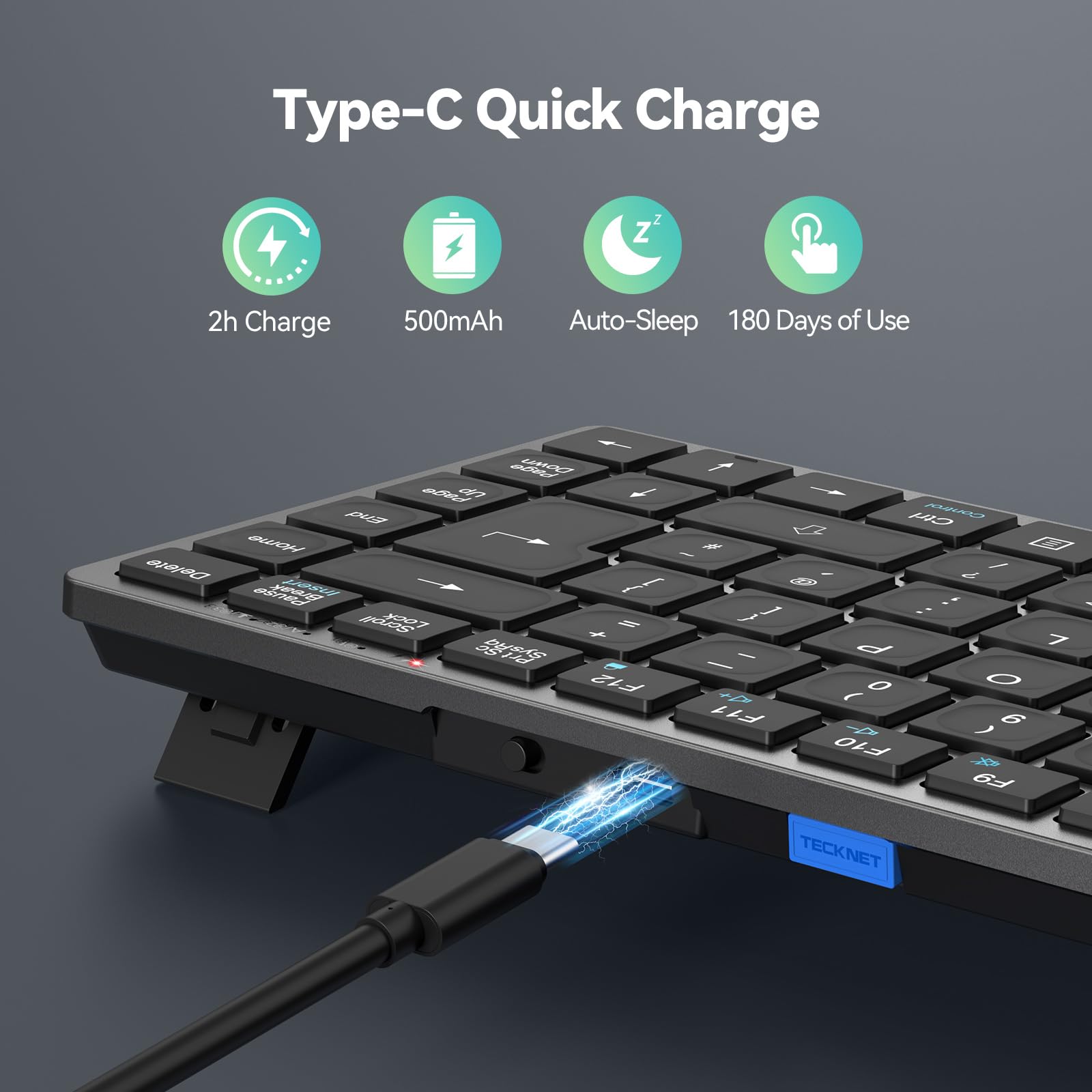 Wireless Keyboard, Bluetooth Keyboard for 4 Multi Devices