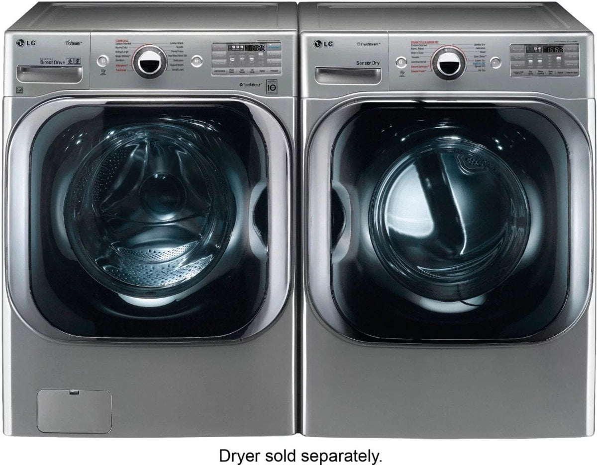 LG – 5.2 Cu. Ft. High Efficiency Front-Load Washer with Steam and TurboWash Technology – Graphite steel image 5