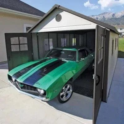 Lifetime 11 Ft. X 21 Ft. Outdoor Storage Shed With Tri-Fold Doors image 2
