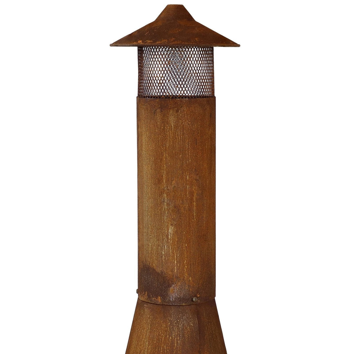 Sunnydaze 70″ Rust Patina Finish Steel Wood-Burning Chiminea with Spark Screen image 14
