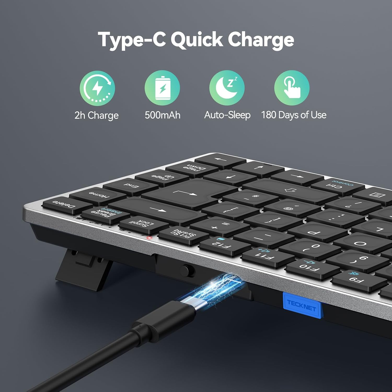 Wireless Keyboard, Bluetooth Keyboard for 4 Multi Devices