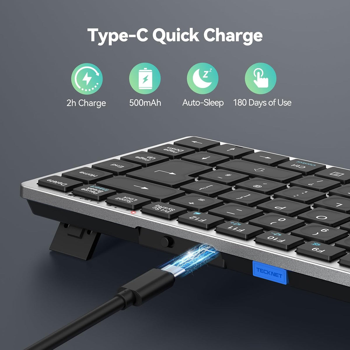 Wireless Keyboard, Bluetooth Keyboard for 4 Multi Devices