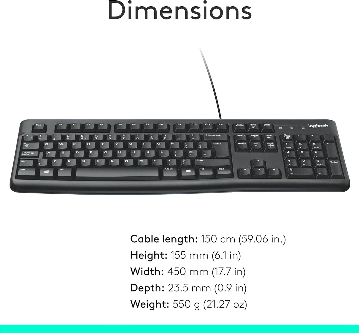 K120 Wired Keyboard for Windows